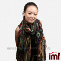 Brown Floral Compras online Paquistão Indian Wool Shawl, Stole, Carpet